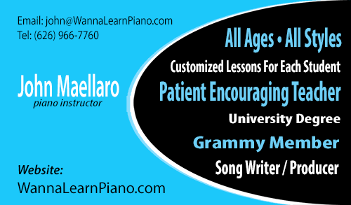 I teach piano. All ages All styles
